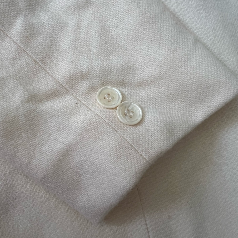 Vintage Ivory Wool Blazer | Made in USA | Minimalist 80s–90s Jacket - Picture 7 of 9